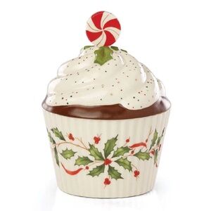 NIB Lenox Holiday Cupcake covered candy dish